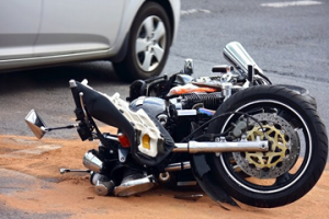 Motorcycle accident scene in Connecticut