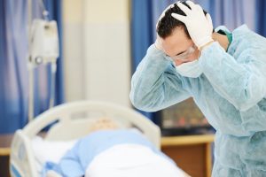 A physician distress due to errors made during operation.