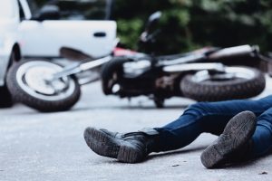 A man who may need a lawyer for motorcycle accident in Stamford.