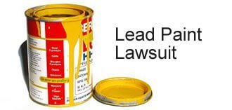 Can of Paint next to the words lead paint lawsuit