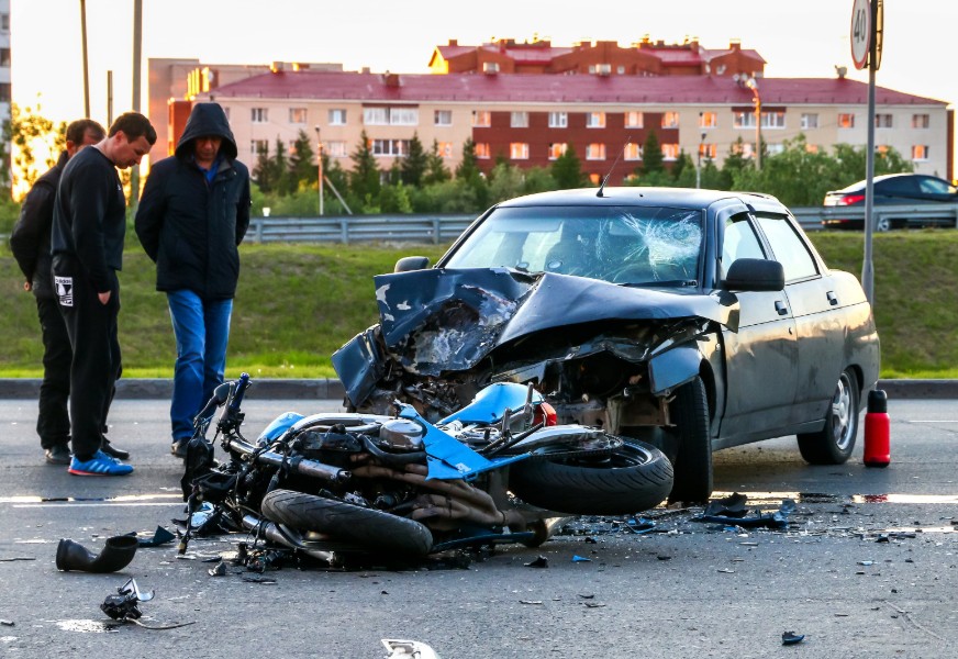 scene of a motorcycle accident